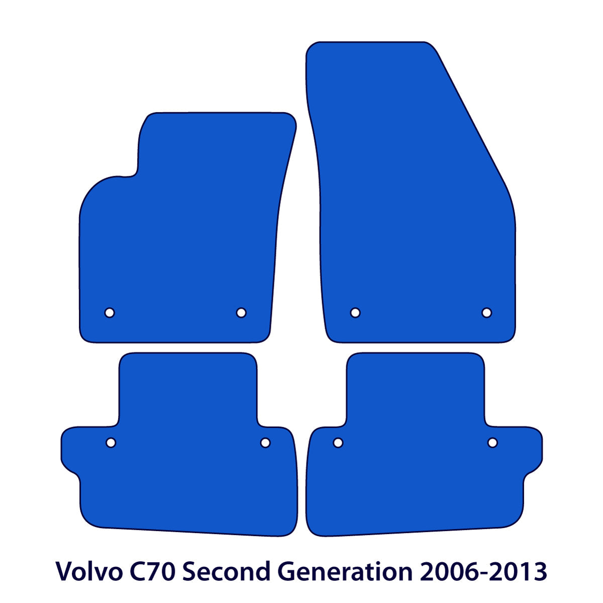 Volvo C70 Velours-Fußmatten 2006–2013 – Flaggen-Logo