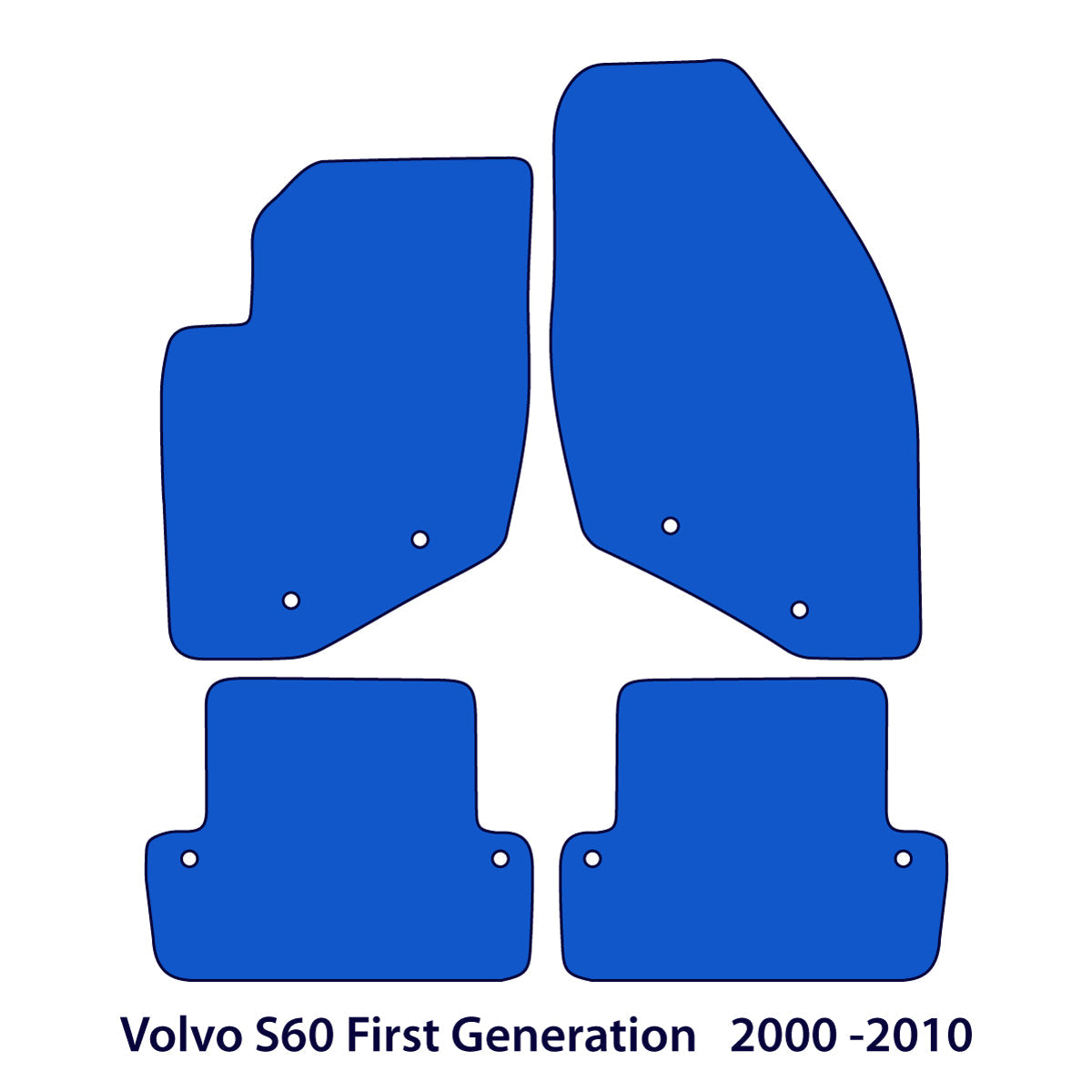 Volvo S60 Velours Fußmatten 2000-2009 – 1. Generation – Flaggen-Logo