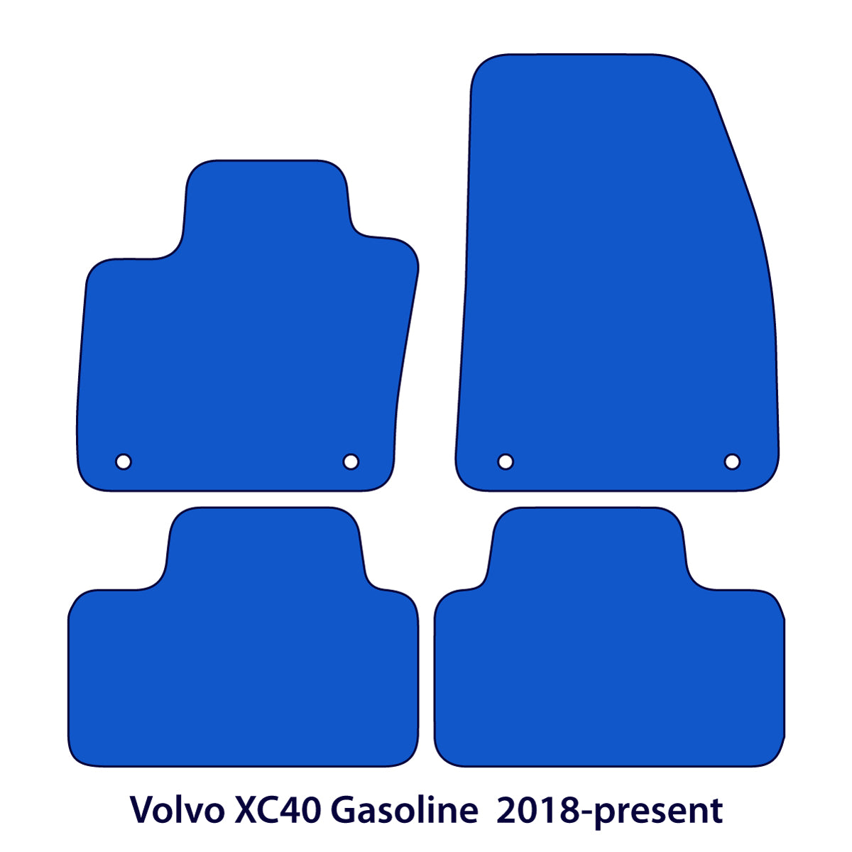Volvo XC40 Benzin Velours Fußmatten 2018-2026 – 1. Gen – Schwarz Exklusiv