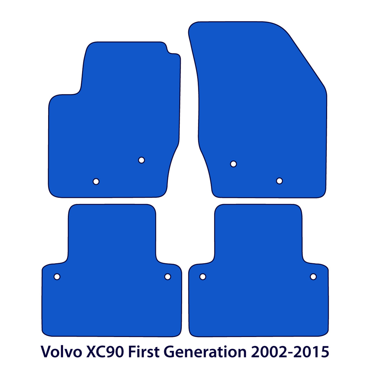 Volvo XC90 Velours-Fußmatten 2002-2014 – Flaggen-Logo