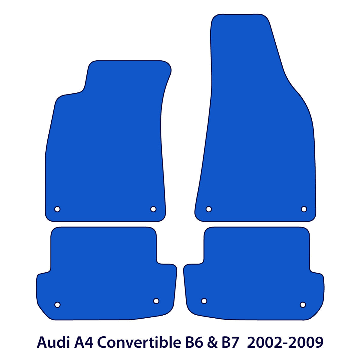 Audi A4 & S4 Cabrio Velours-Fußmatten in Originalqualität 2002-2009 – B6 & B7 – Rot Sport