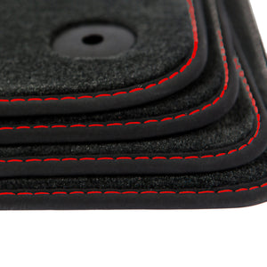 Fußmatten für Audi A6 / S6 C6 2004–2011 – Velours Rote Naht