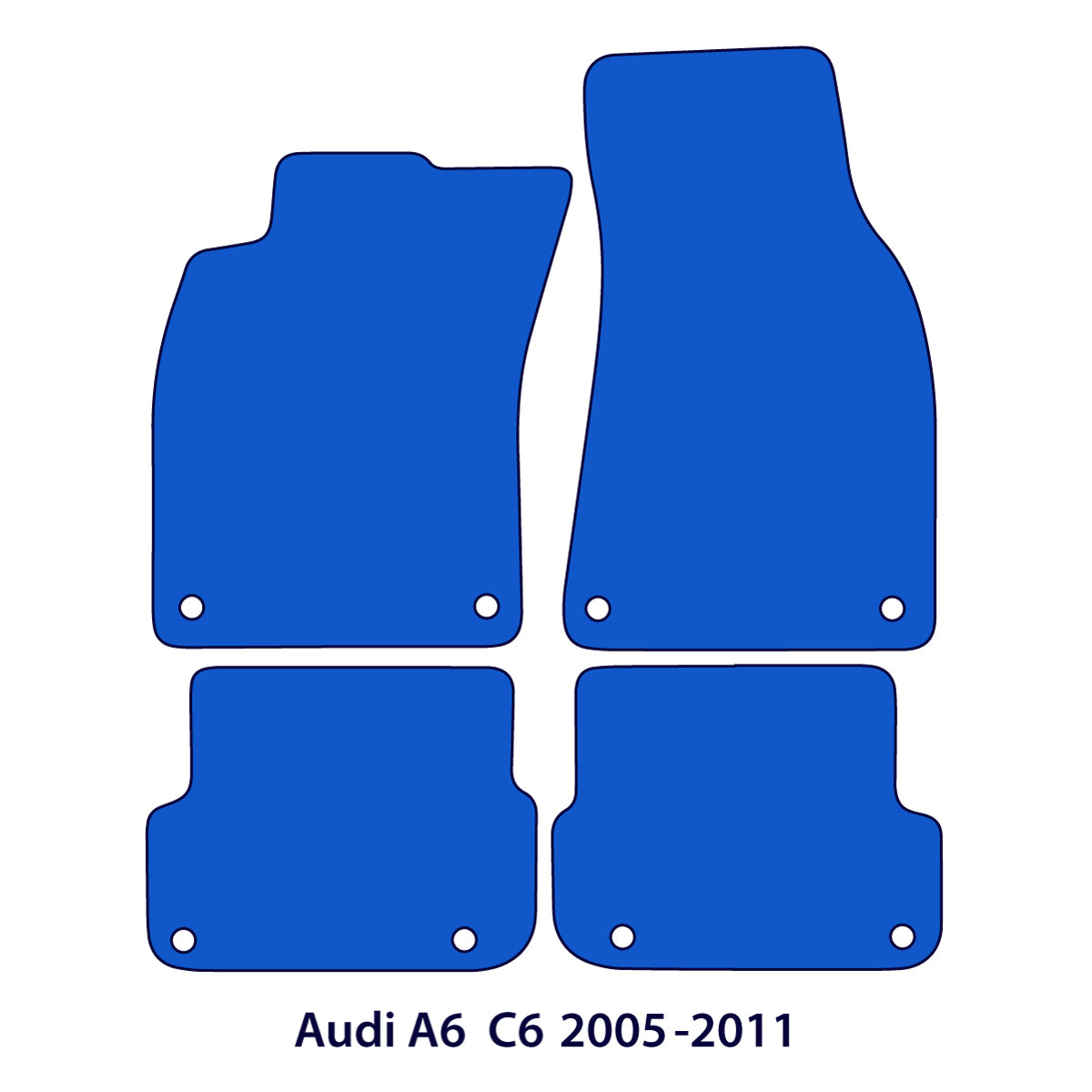 Dywaniki welurowe do Audi A6/S6 C6 – A6/S6 2004–2011 / Allroad 2006–2011 – Czerwone przeszycia