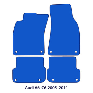 Fußmatten für Audi A6 / S6 C6 2004–2011 – Velours Rote Naht – Produktansicht 2