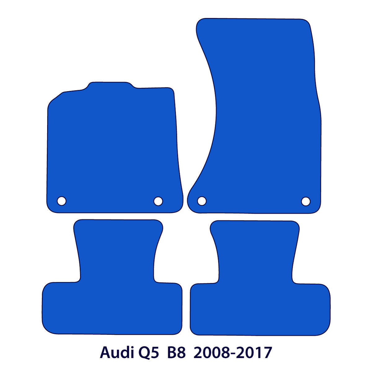 Audi Q5 Velours Fußmatten 2008–2017 – 8R – Rote Nähte