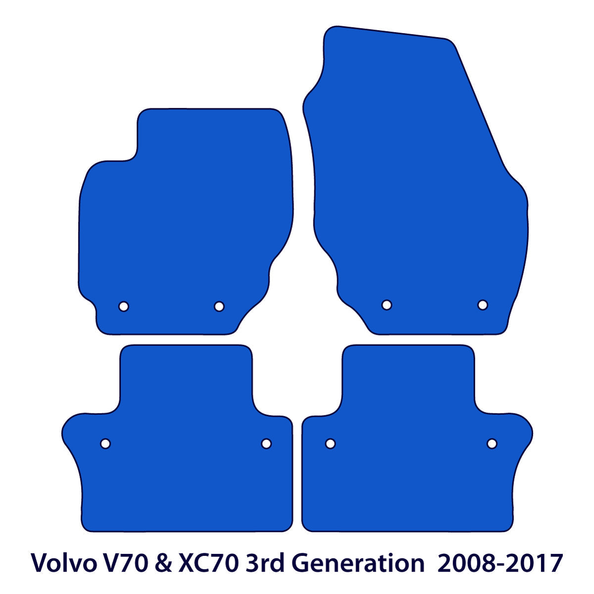 Volvo V70 & XC70 Fußmatten 2007–2016 – 3. Generation – Schwarz