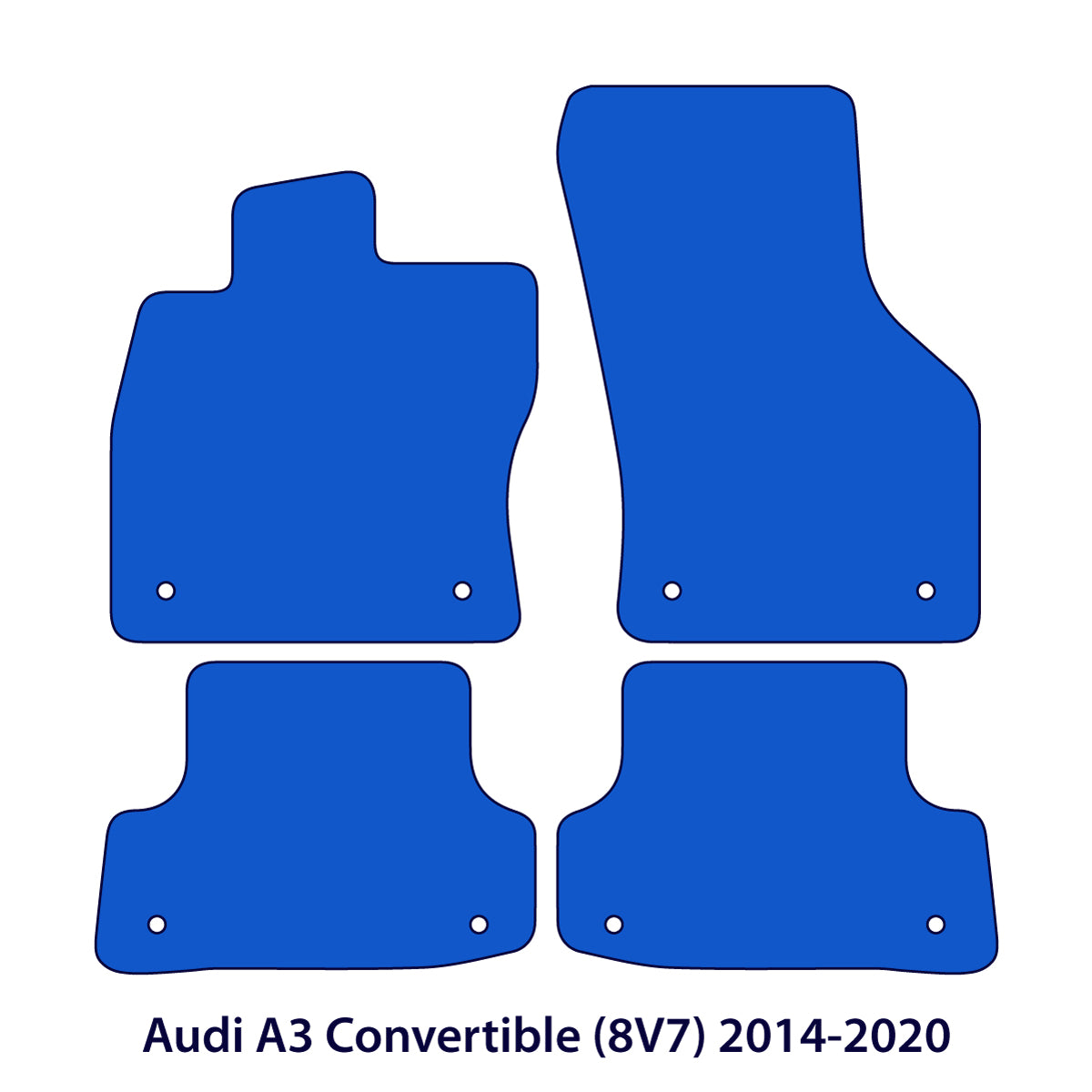 Audi A3 Cabrio Velours-Fußmatten in Originalqualität 2014-2020 – 8V7 – Rote Einfassung
