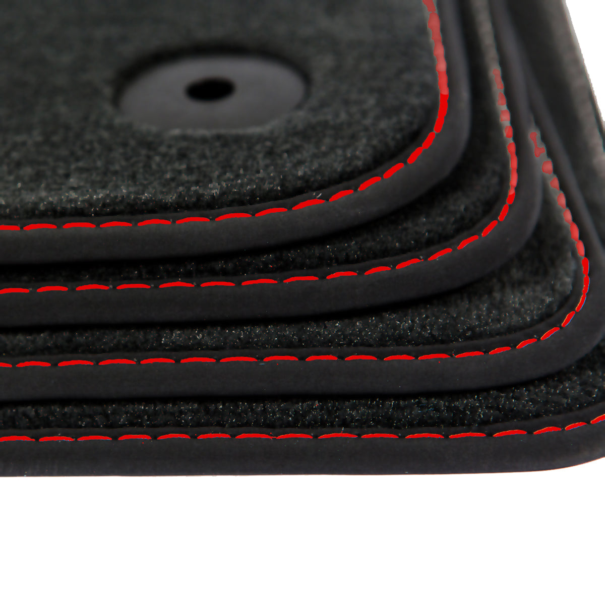 Fußmatten für Audi A4 B5 Facelift 1999–2001 – Velours Rote Naht