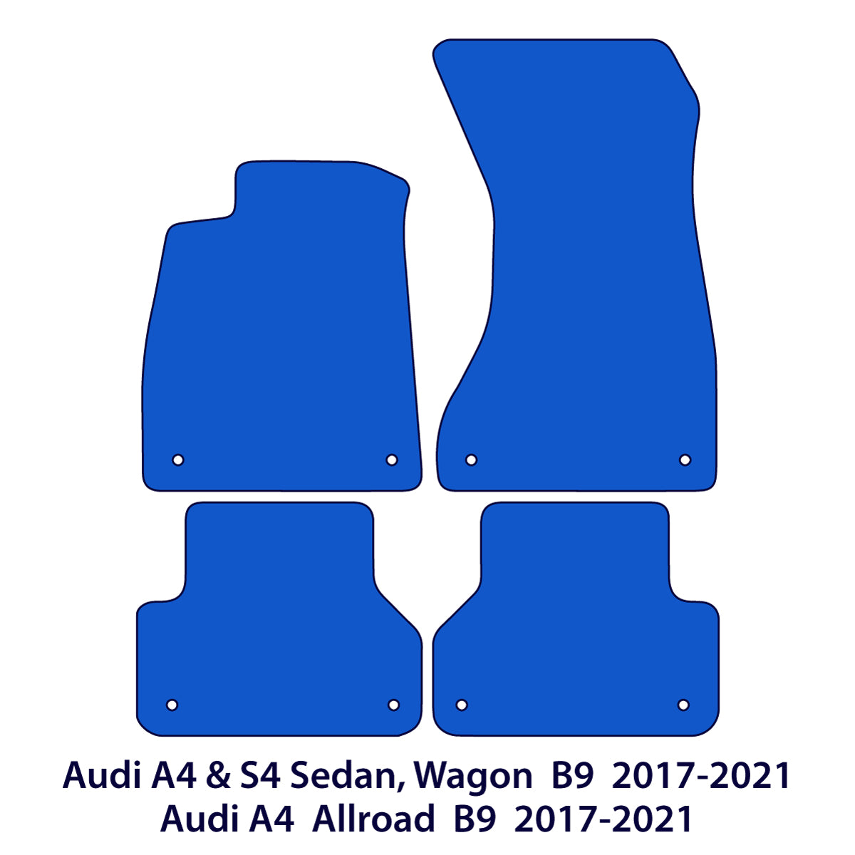 Dywaniki welurowe do Audi A4/S4 B9 Sedan/Kombi/Allroad 2016–2024 – Czerwone obszycie