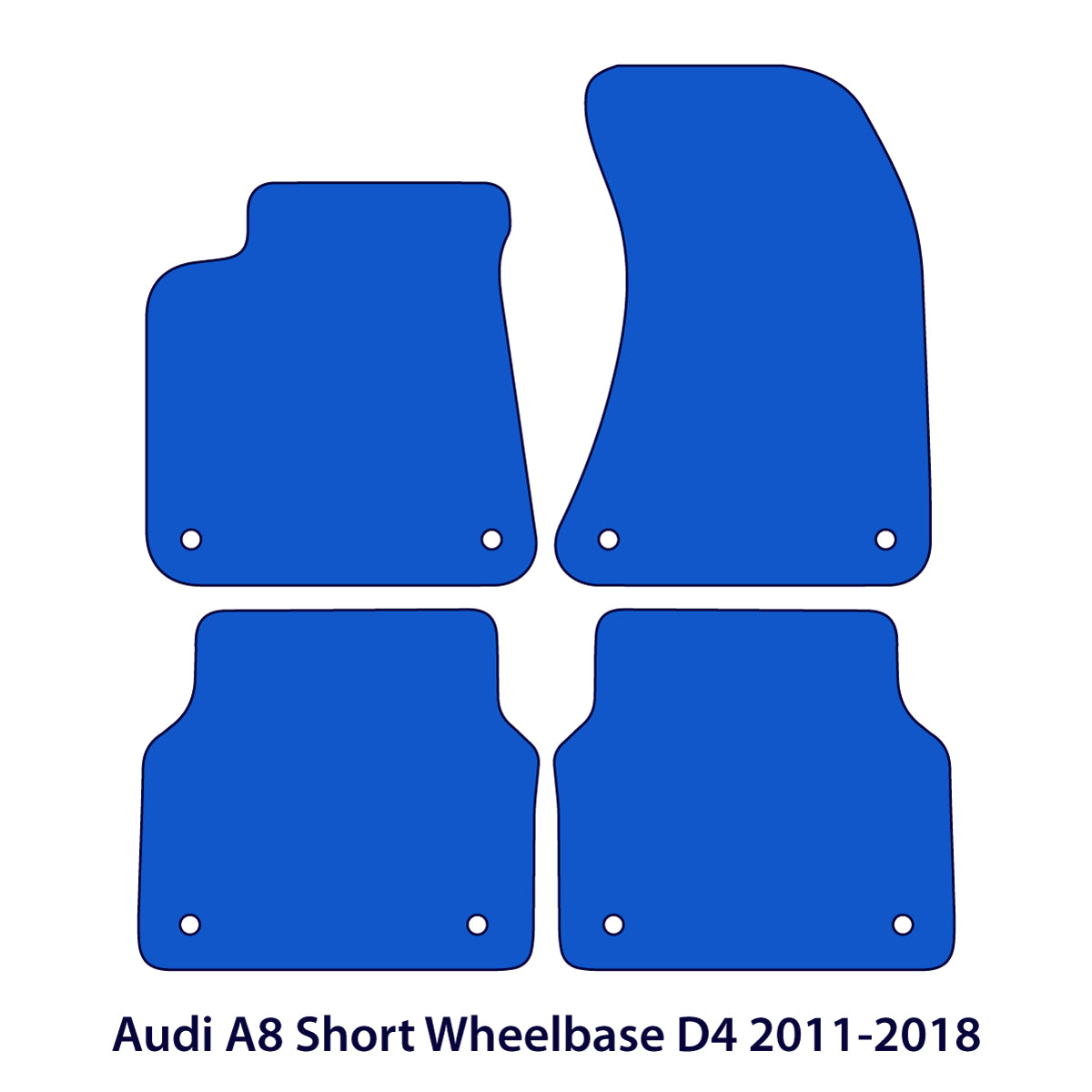 Dywaniki welurowe do Audi A8/S8 D4 krótki rozstaw osi 2010–2017 – Czarne – widok produktu 2