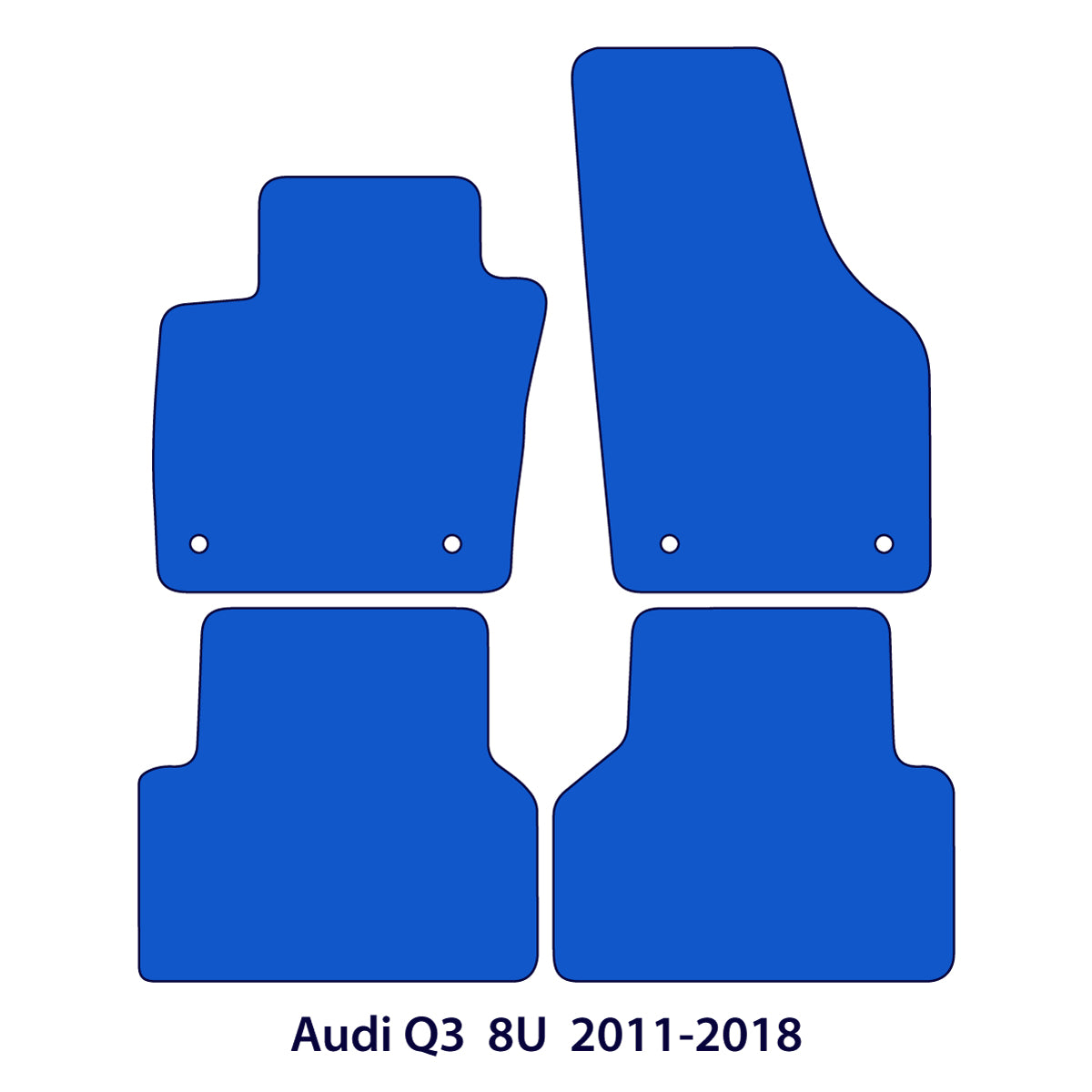 Audi Q3 Velours Fußmatten 2011-2018 – 8U – Schwarz