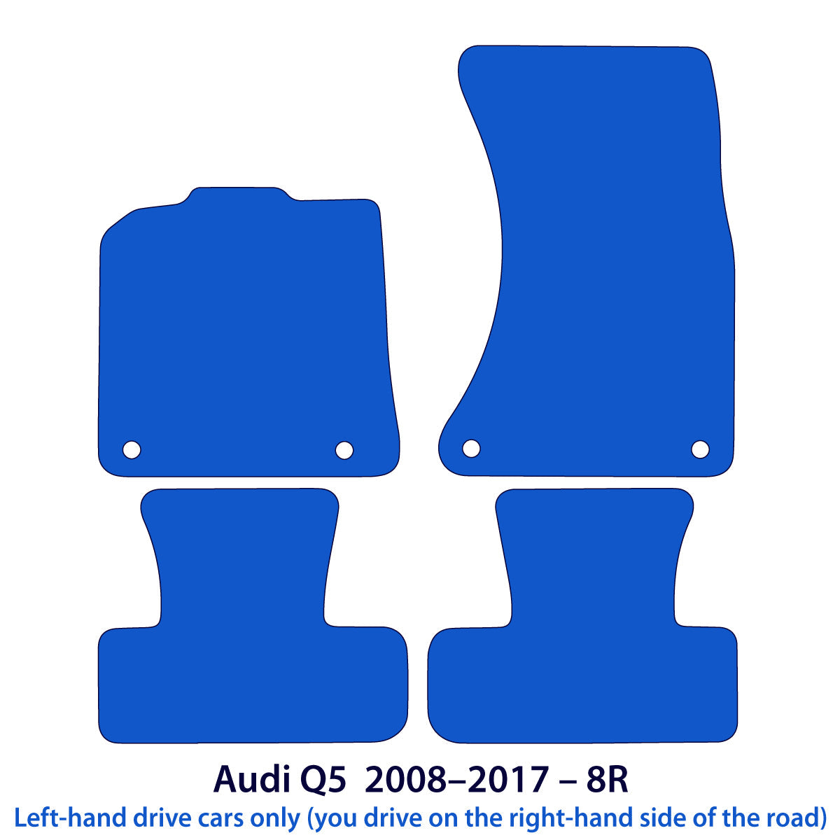 Audi Q5 Velours Fußmatten 2008–2017 – 8R – Schwarz