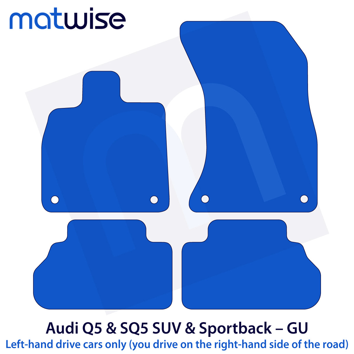 Fußmatten für Audi Q5 / SQ5 GU SUV & Sportback 2025–2026 – Velours Schwarz