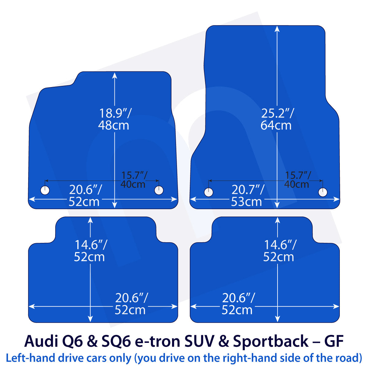 Audi Q6 & SQ6 e-tron SUV & Sportback Velours Fußmatten – GF – Beige