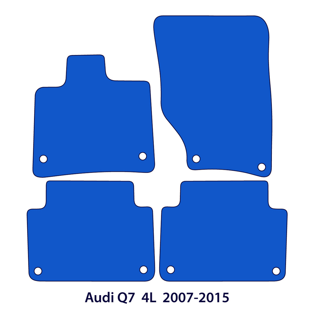 Audi Q7 Velours-Fußmatten 2005–2016 – 4L – Rote Naht