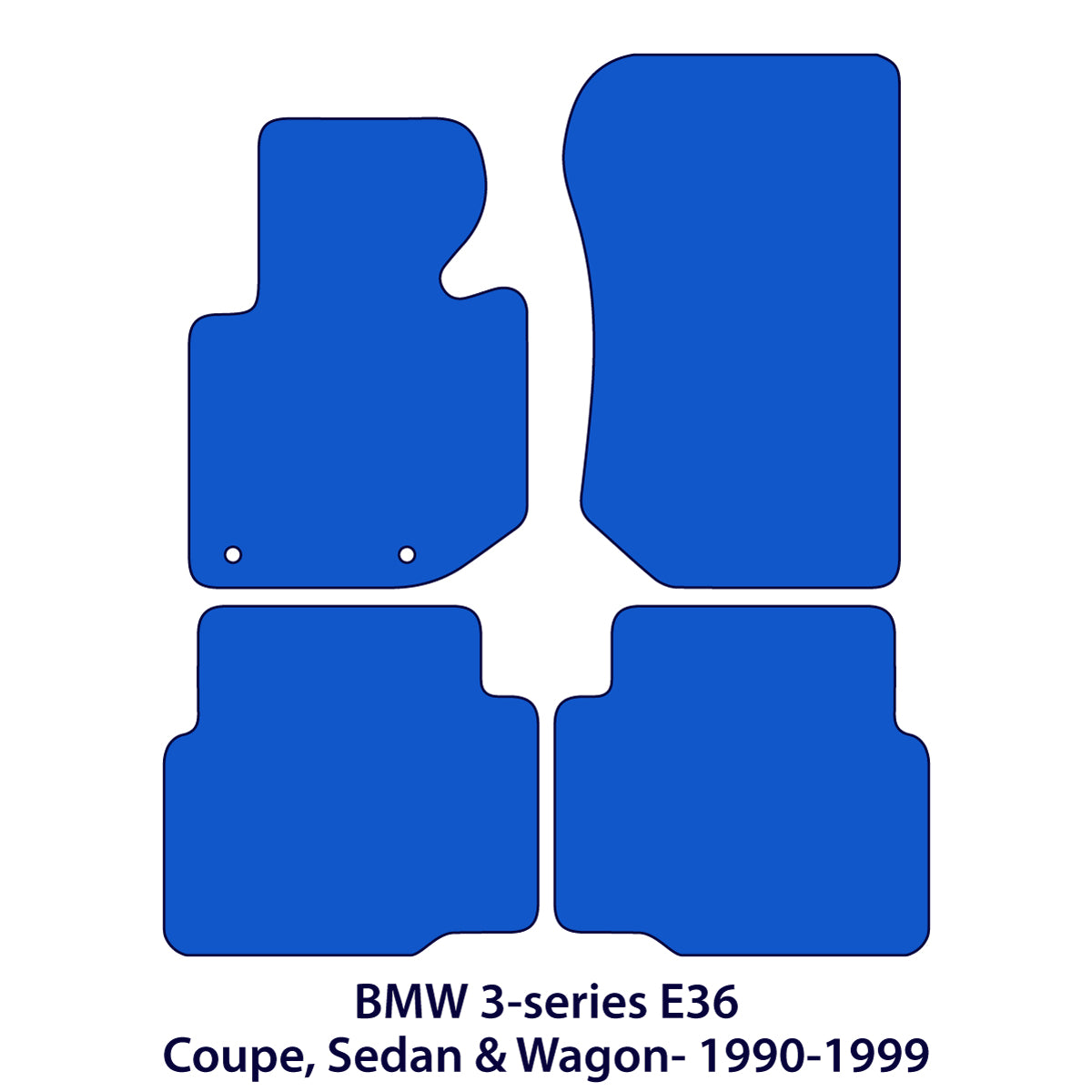 BMW 3er Velours Fußmatten 1990-2000 – Coupé, Limousine, Kombi & Compact E36 – Exklusiv Schwarz