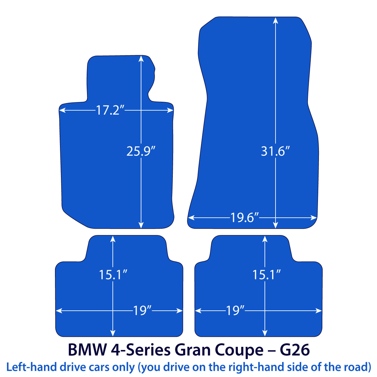 BMW 4-Series Gran Coupé Velour Floor Mats 2021-2026 – G26 – Beige