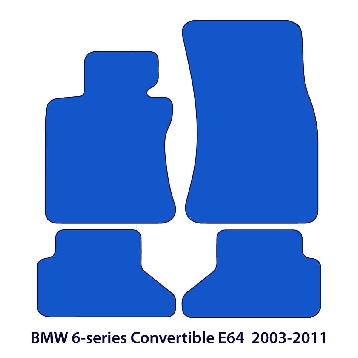 BMW 6er Cabrio Velours Fußmatten 2004-2011 – E64 – Schwarz Exklusiv
