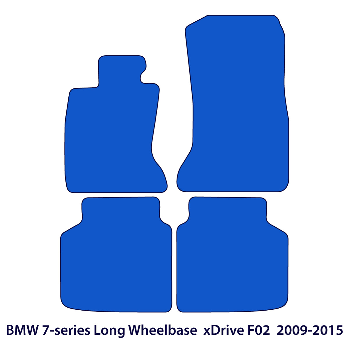 Dywaniki welurowe do BMW Seria 7 – 2008-2015 xDrive – Długi rozstaw osi F02 – Przeszycia M