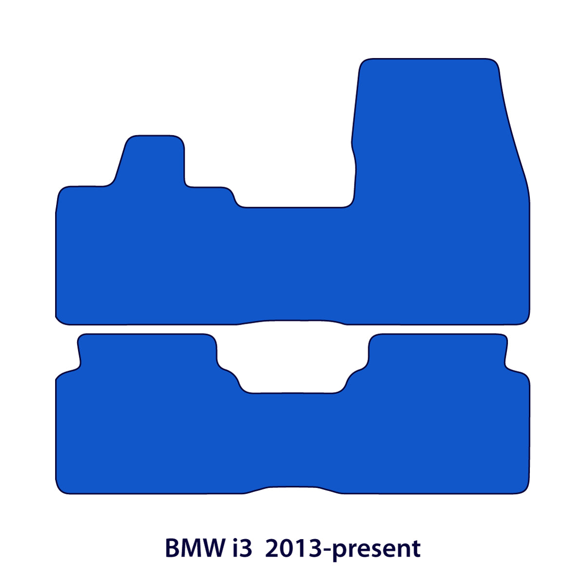 BMW i3 Velour Floor Mats 2013-2022 – Blue Edging