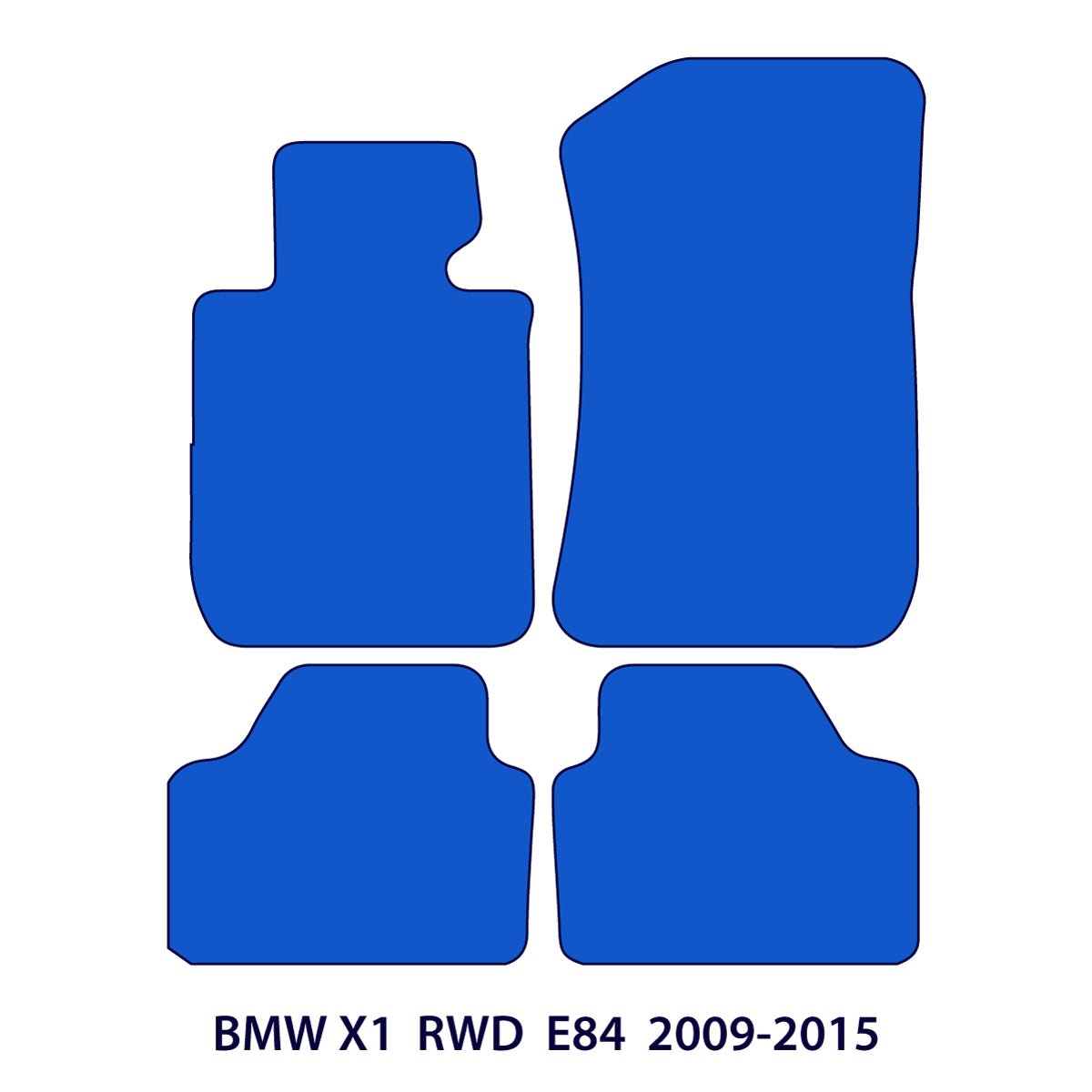 BMW X1 Velours Fußmatten 2009-2015 – RWD E84 – Schwarz