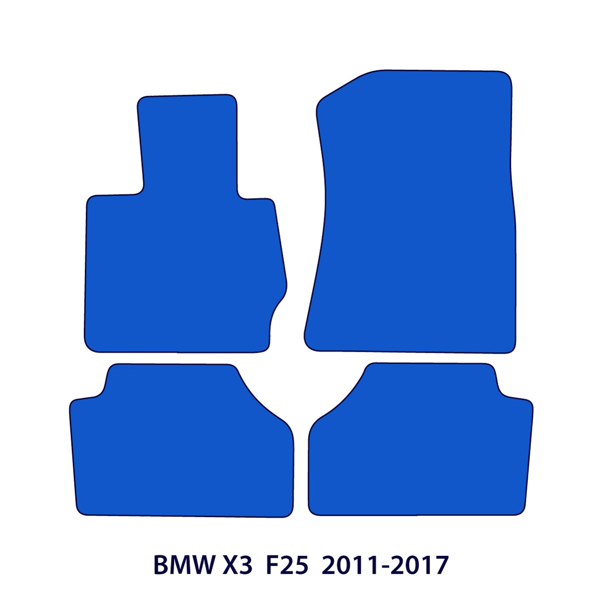 BMW X3 Velour Floor Mats – 2010-2017 – F25 – Black