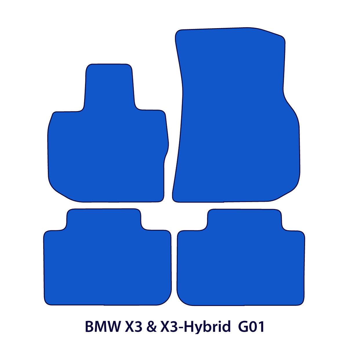 BMW X3 & X3-Hybrid Velours-Fußmatten 2017–2024 – G01, F97 – X-Logo