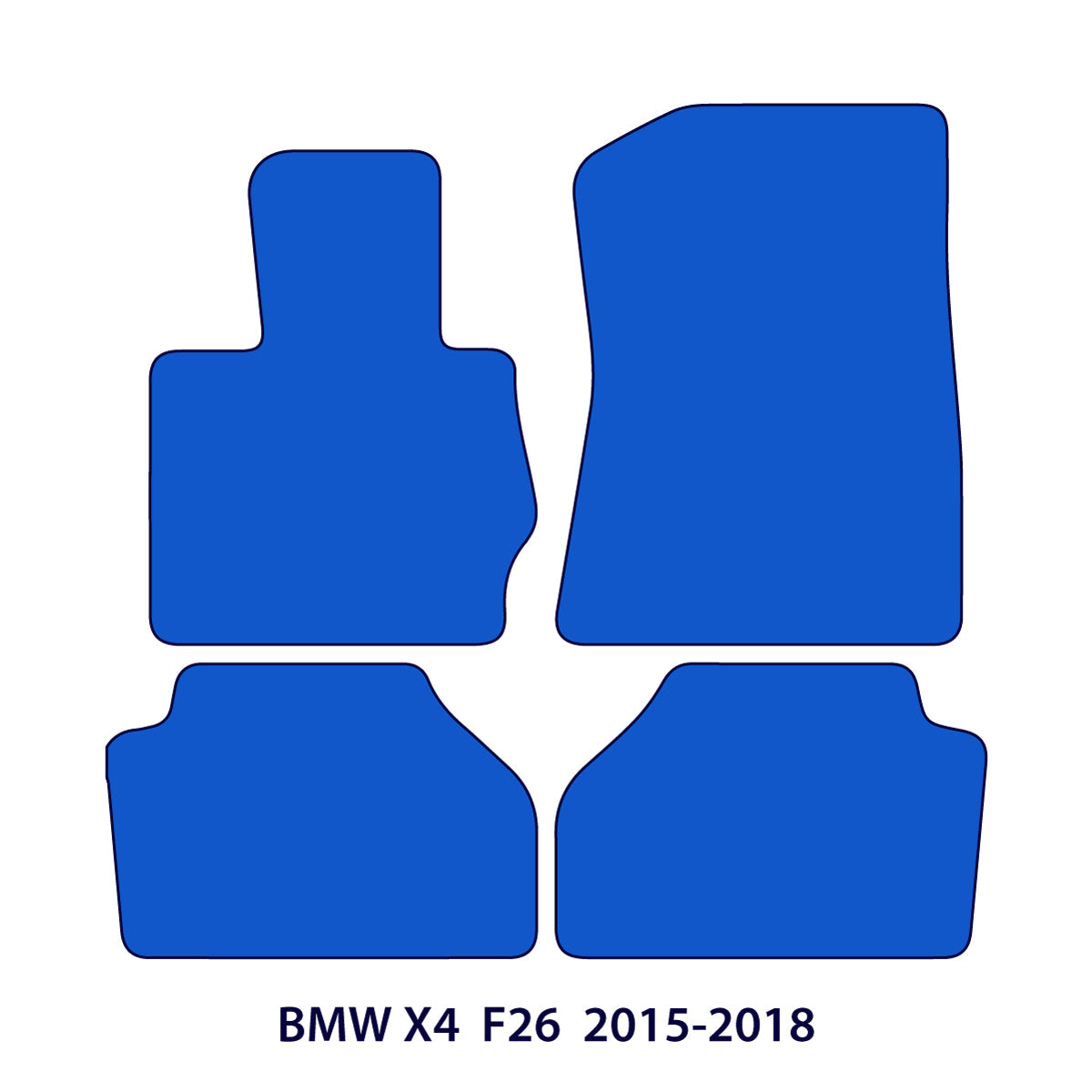 BMW X4 Velours-Fußmatten 2014–2018 – F26 – Schwarz