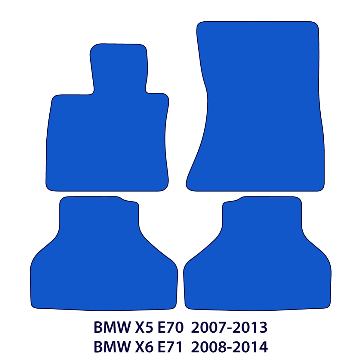 BMW X5 Velours Fußmatten 2007-2013 &amp; X6 2008-2014 – E70 &amp; E71 – Schwarz