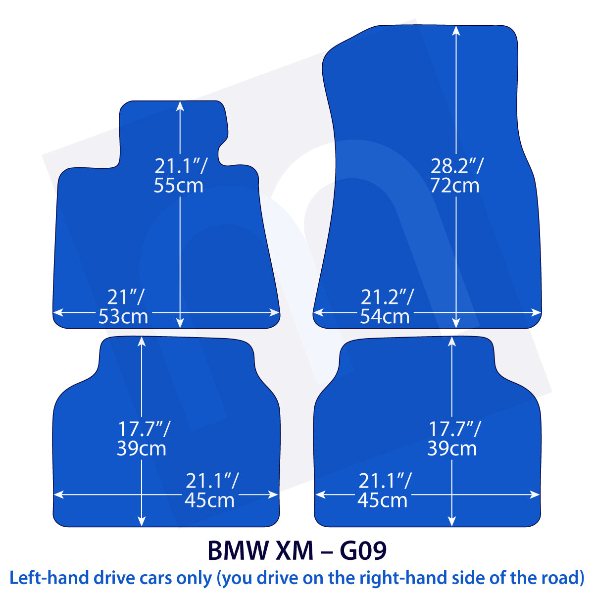 BMW XM Velour Floor Mats 2022-2026 – G09 – Black
