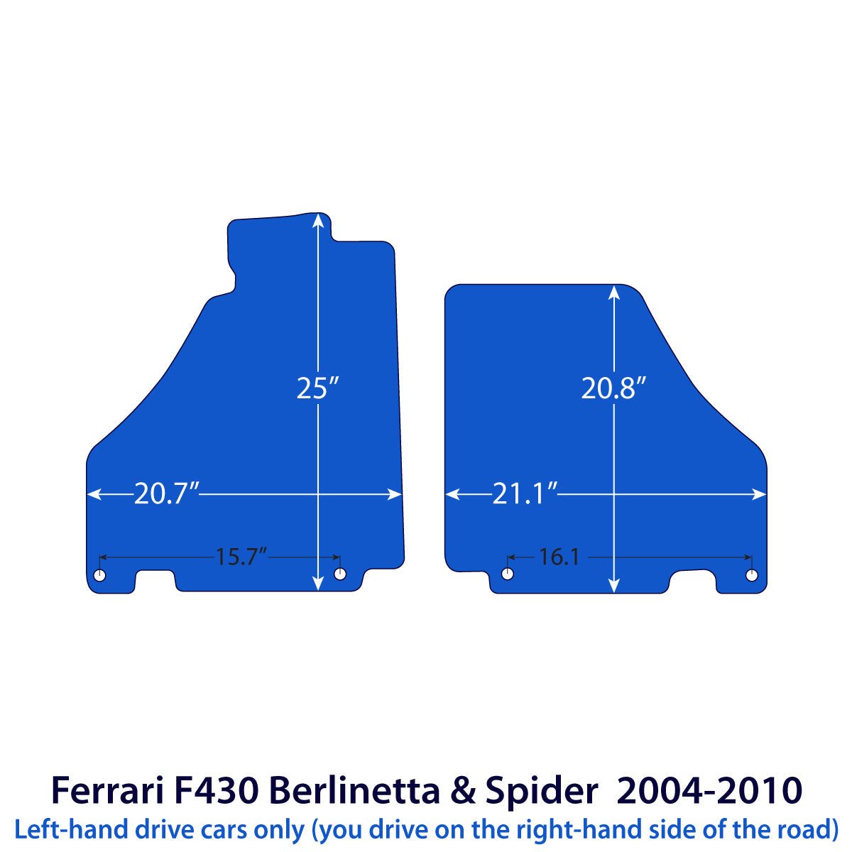 Ferrari F430 Berlinetta &amp; Spider Velours-Fußmatten 2004-2010 – Beige