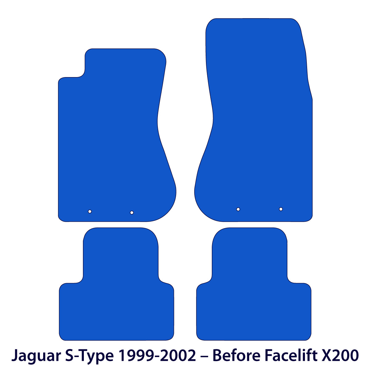 Jaguar S-Type X200 Velour Floor Mats 1999–2002 – Pre-Facelift – Black Exclusive – image 2