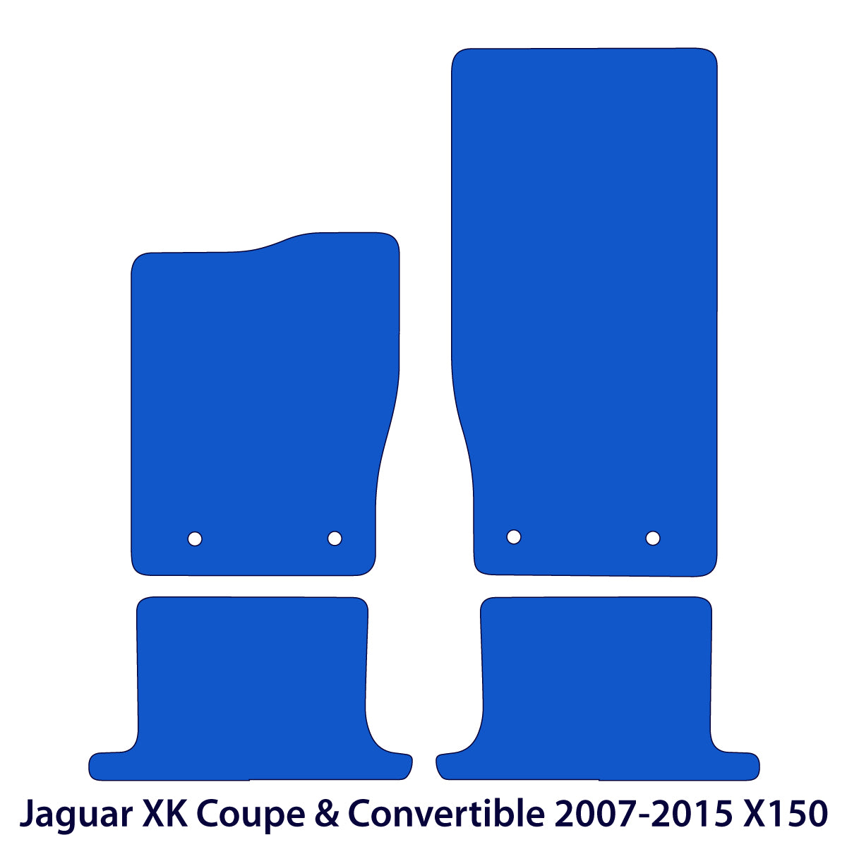 Jaguar XK Velours Fußmatten 2007-2015 – 2 Ösen – Schwarz Exklusiv