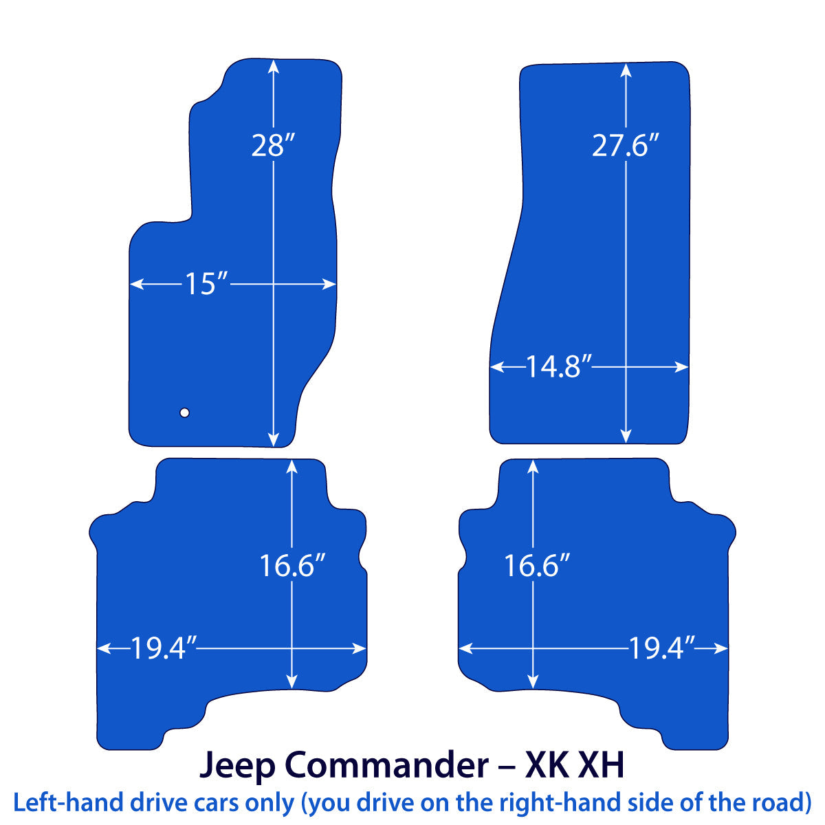 Jeep Commander Velour Floor Mats 2006-2010 – XK XH – Beige
