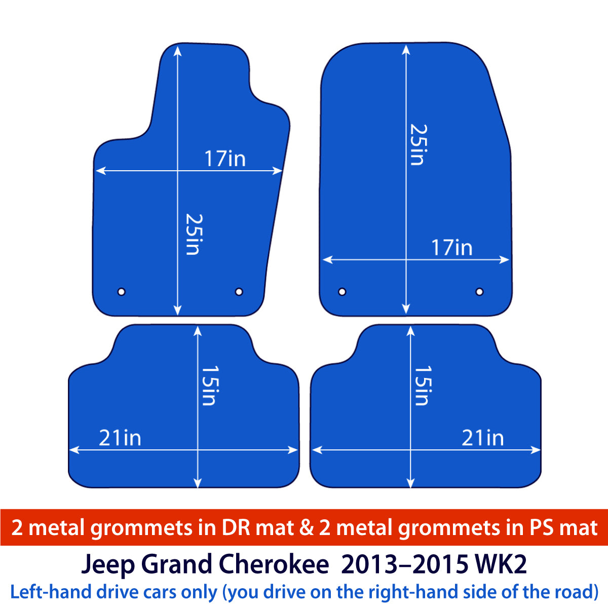 Jeep Grand Cherokee Velours Fußmatten 2011-2015 – WK2 – Beige