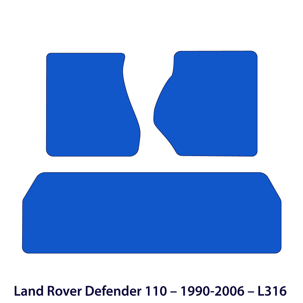 Land Rover Defender 110 Velours Fußmatten 1990–2006 – L316 – Schwarz Exklusiv