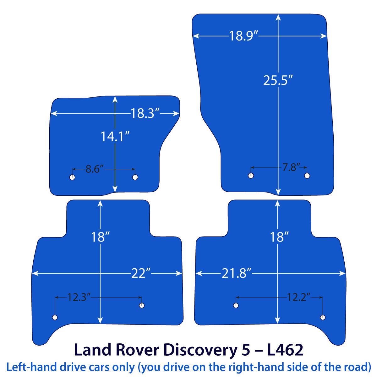 Land Rover Discovery 5 L462 Velour Floor Mats 2017–2026 – Beige – image 2