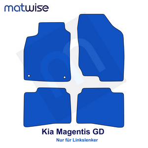 Kia Magentis GD 2001–2005 – technische Fußmattenzeichnung für Linkslenker | MATWISE