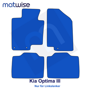 Kia Optima III 2012–2015 – technische Fußmattenzeichnung für Linkslenker | MATWISE