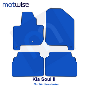 Kia Soul II 2014–2019 – technische Fußmattenzeichnung für Linkslenker | MATWISE