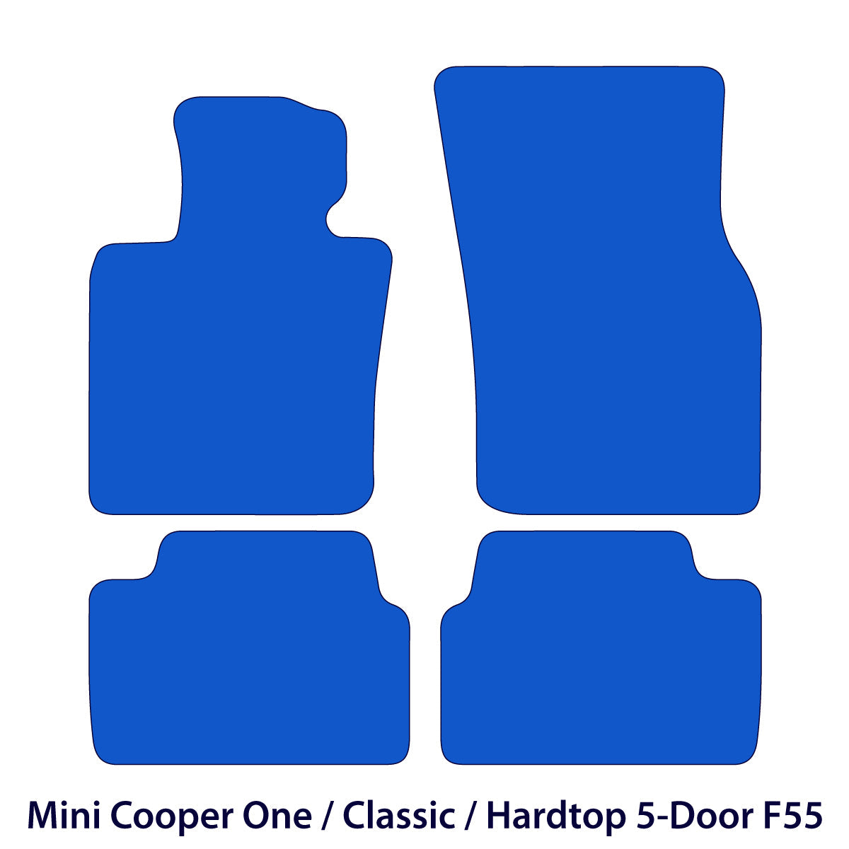 Mini Cooper One / Classic / Hardtop 4-Türer Velours Fußmatten 2014-2024 – F55 – Flaggen-Logo