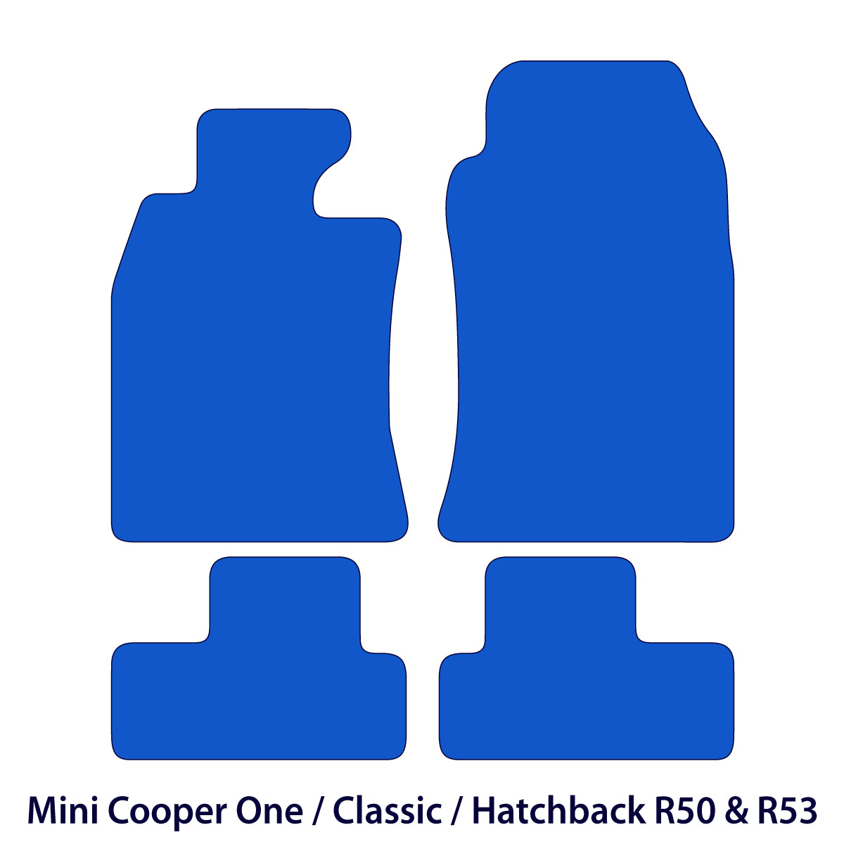 Mini Cooper One / Classic Velours Fußmatten 2001-2006 – Schrägheck R50 & R53 – Schwarz