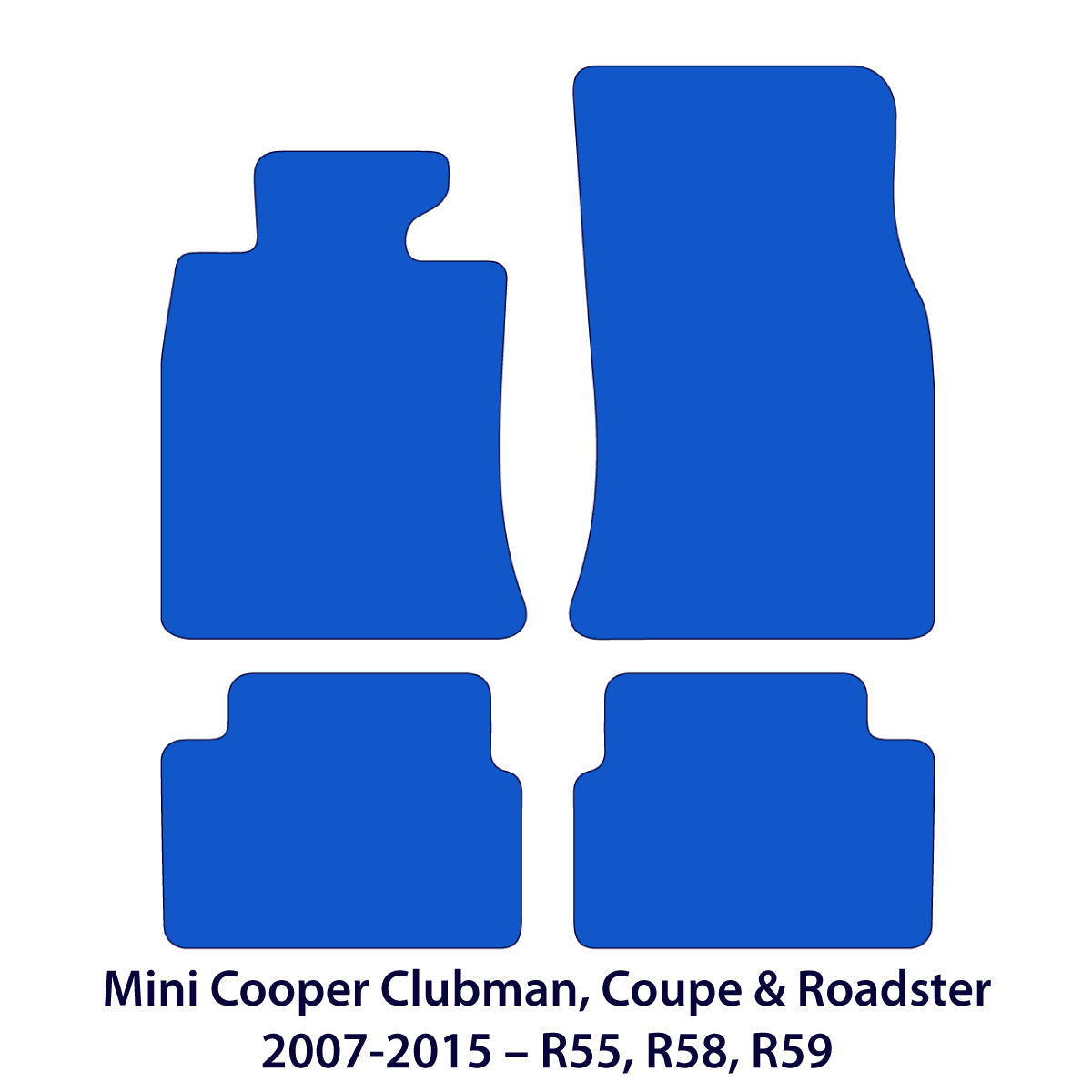 Mini Cooper Clubman, Coupe & Roadster Velours Fußmatten 2007-2015 – R55, R58, R59 – Schwarz