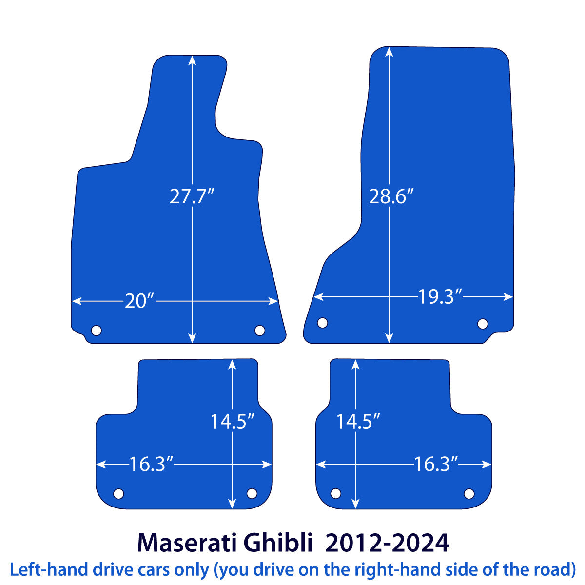 Maserati Ghibli M157 Velour Floor Mats 2013–2024 – Beige – product view 2