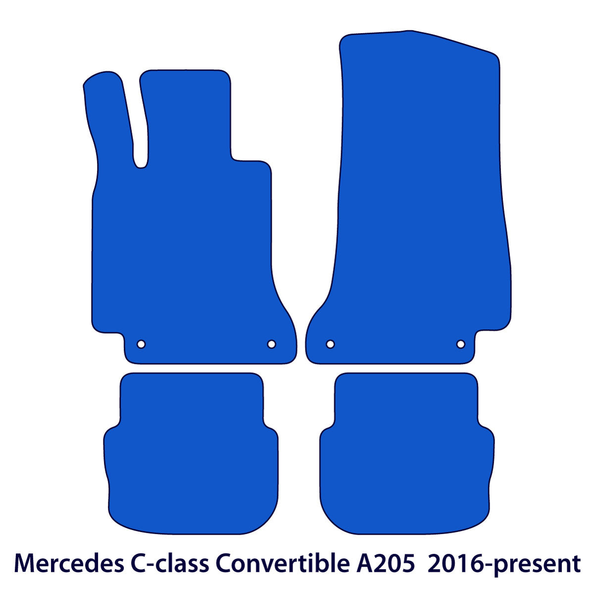 Mercedes C-Klasse Velours Fußmatten 2016-2024 – Cabrio A205 – Beige