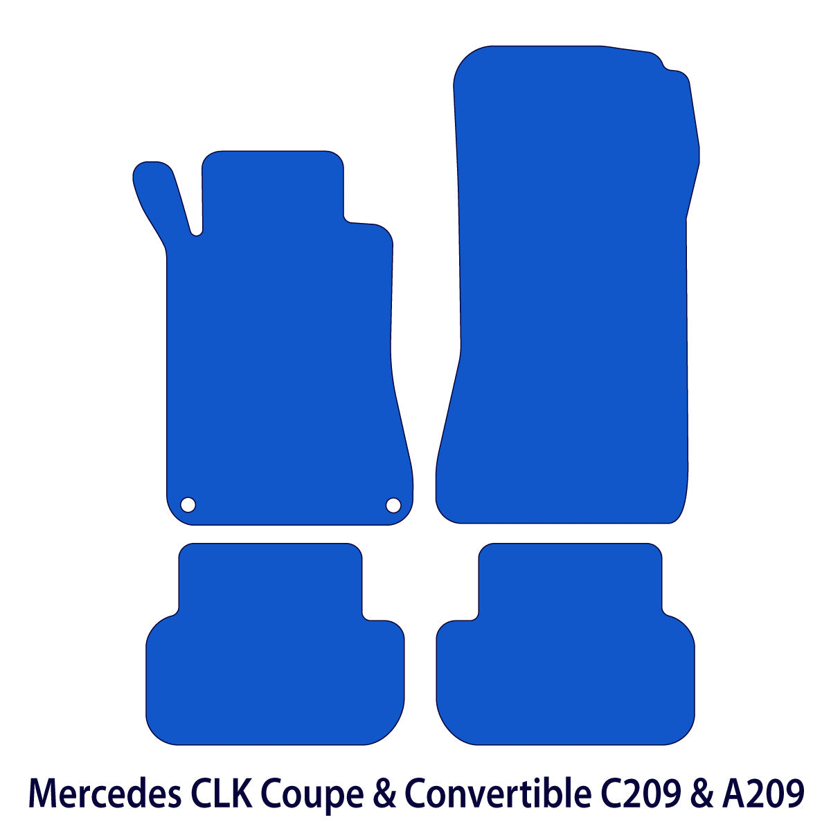 Dywaniki welurowe do Mercedes CLK Coupé 2002-2009 i Kabriolet 2003-2010 – C209 i A209 – Czarne