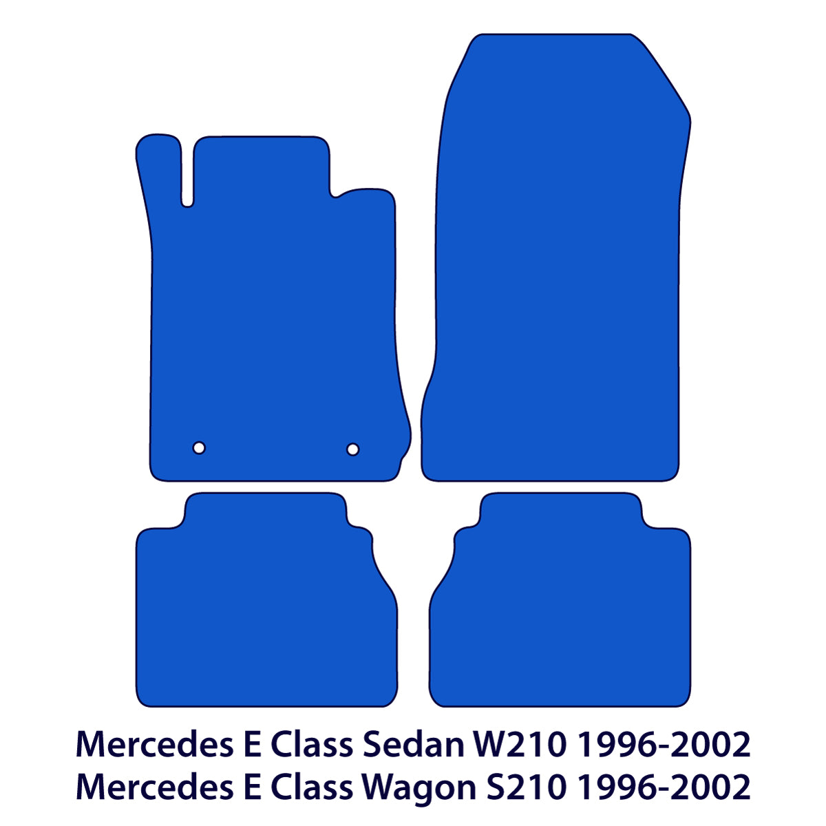 Mercedes E-Klasse Velours Fußmatten 1995-2003 – W210 & S210 – Exklusiv Schwarz
