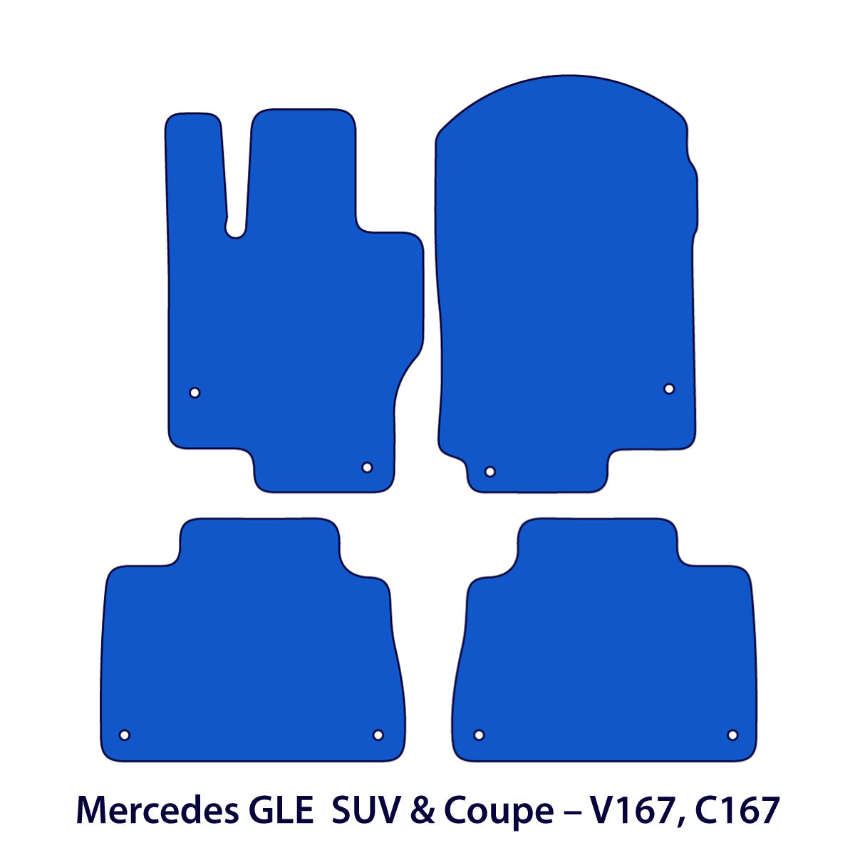 Mercedes GLE Velours Fußmatten 2019-2026 – SUV &amp; Coupé V167 C167 – Schwarz