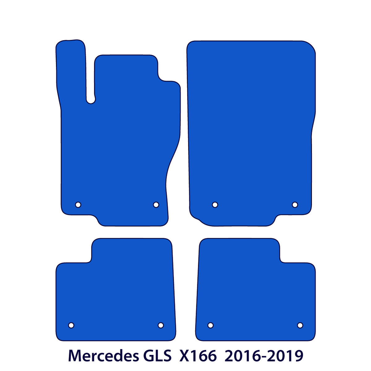Mercedes GLS Velours Fußmatten 2016-2019 – X166 – Schwarz