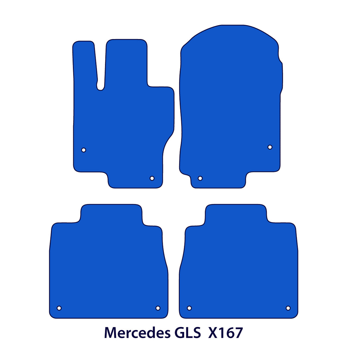Mercedes GLS Velours Fußmatten 2019-2026 – X167 – Schwarz
